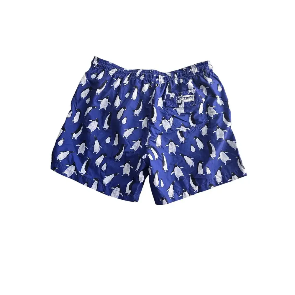 Trunks Surf & Swim‎ Co Penguin Swim Trunks Mens XXL Blue Beach Shorts